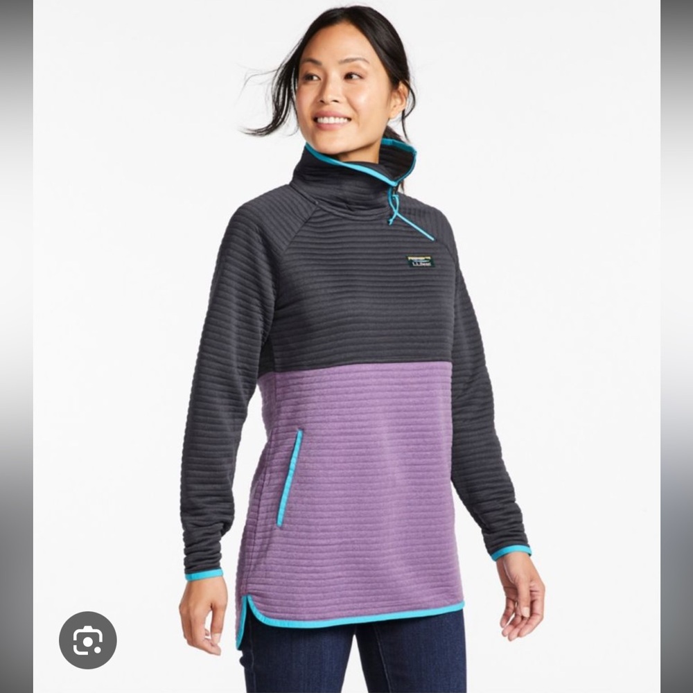 Llbean air light knit asymmetrical quarter zip fleece